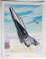 Aviation Nord 1405 Gerfaut Illustrateur Jean Masse Laboratoire Freyssinge Gravure Couleur - Luchtvaart