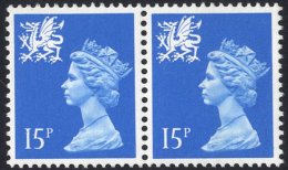 WALES 1989 15p Bright Blue, Phosphor Omitted UM Pair, SG.W41EY. (2) Cat. £280 - Otros & Sin Clasificación