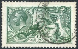 1913 Waterlow £1 Green, VFU With Oval D/stamp, SG.403. (1) - Autres & Non Classés