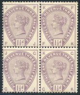 1883 ½d Lilac M Block Of Four, Some Stained Perfs At Top, SG.188. (4) Cat. £600 - Otros & Sin Clasificación