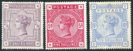 1883 2/6d, 5s & 10s, Fine M, SG.178, 180 & 183a. (3) - Otros & Sin Clasificación