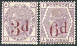 1883 3d On 3d, 6d On 6d, Both Fresh M Examples, SG.159 & SG.162. (2) - Autres & Non Classés