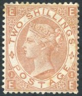 1880 2s Brown, Unused/re-gummed, Some Minor Staining, Generally Fresh Appearance, SG.121. Rare. - Autres & Non Classés