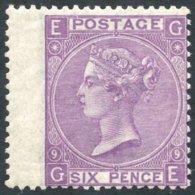 1870 Wmk Spray 6d Mauve Pl.9, Fresh M Wing Margin Example, SG.109. (1) Cat. £700 - Autres & Non Classés