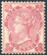 1862-64 3d Bright Carmine Rose, Fresh Looking Example (re-gummed), SG.76. (1) Cat. £2700 - Autres & Non Classés