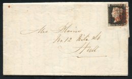 1840 June Letter Sheet From Knaresborough To Hull, Franked Pl.3 OD, Four Good Margins, Tied Red MC, The Letter Sheet Wit - Autres & Non Classés