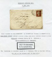 1856 May 31st Envelope From Harrogate To Kilburn, Franked 1d Stars, Tied Harrogate Sideways Duplex, Alongside 'MIST-TO-B - Autres & Non Classés