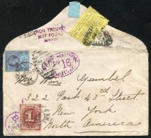 USA 1899 Envelope Addressed To New York Bearing 2½d Blue (SG.201), Tied By Anerley Duplex, Underpaid With Oval 'N - Autres & Non Classés