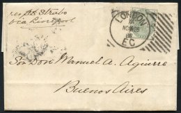 ARGENTINA 1886 Cover Via Liverpool To Buenos Aires, Franked 4d Dull Green, Tied By A Superb Strike Of The London Hoster - Autres & Non Classés