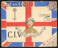 1900 City Imperial Volunteers Hand Painted Illustrated Patriotic Envelope, Also A Cover Front Addressed To The Editor Of - Autres & Non Classés