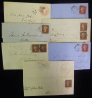 1841-79 Plymouth Album Containing A Range Of Line Engraved Stamps On Covers (39) Or Pieces (20) Incl. 1841 1d Covers (10 - Autres & Non Classés