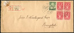 1912 Reg Envelope To Bangkok Bearing 2s On 2a Yellow Green SG.127 & 6s Carmine (4) SG.143, Tied By Bilingual Bangkok - Autres & Non Classés