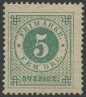 1872-79 P.14 5ore Emerald Green, Fresh Colour Large Part O.g, SG.18a, Cat. £350 - Autres & Non Classés