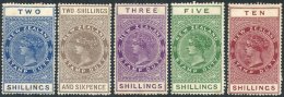 POSTAL FISCALS 1913-21 2s, 2/6d, 3s, 5s & 10s (some Tones & 10s Is Thinned), SG.F111/3, F115 & F120. Scarce. - Autres & Non Classés