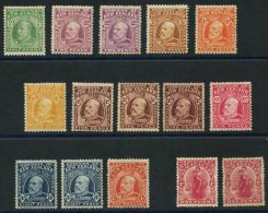 1909-12 ½d Yellow Green, 1909-16 P.14 X 14½ (comb) Set M Incl. Extra 2d, 5d (2) & 8d Shades, 1909 1d ( - Autres & Non Classés