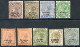 CHAMBA OFFICIALS 1887-95 1r Slate, 6a, 4a, 3a (two Shades), 2a6p, 2a, 1a6p, 1a, All O.g. (9) Cat. £185+ - Autres & Non Classés