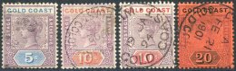 1889-94 CCA 5s, 10s (both Shades) & 20s Dull Mauve & Black/red VFU, SG.22, 23/23a & 25. (4) Cat. £489 - Autres & Non Classés