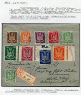 1922 Registered Envelope To Cologne, Franked First Airmail Set + Additional 80pfg, Cancelled Augsburg, Bears Red Two Lin - Autres & Non Classés