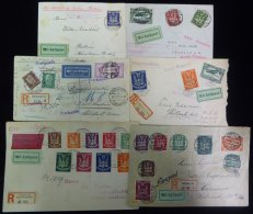 1922 Airmail Covers (6), Fine With 1922 Air Frankings Incl. Reg Leipzig To Berlin, Franked 25pf To 5m (9 Vals). - Autres & Non Classés
