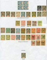 FOURNIER FORGERIES Collection Of The French Colonial 'Peace & Commerce' Types Incl. Benin (5), Diego-Suarez (0), Fre - Autres & Non Classés