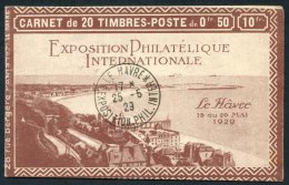 1929 Philatelic Exposition Booklet Containing Joan Of Arc 50c (20), Fine Exhibition Cancel On Booklet Obverse. Maury 142 - Autres & Non Classés