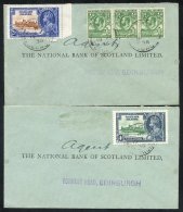 1936 Pair Of Covers Addressed To Agent, National Bank Of Scotland, Edinburgh, One With ½d Whale & Penguin Str - Autres & Non Classés