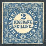 1852 Thiele Printing 2rbs Blue Fine Unused Four Margined Example From Pl.1 Position 22. Debbo Cert (genuine & Flawle - Autres & Non Classés