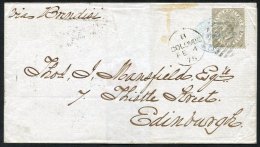 1875 Feb 4th Double Rate Wrapper From Colombo To Edinburgh 'via Brindisi' With Single Franking 96c, Tied Colombo Duplex - Autres & Non Classés