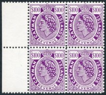 1973 Revenue $100 Lilac, Left Marginal Block Of Four UM, Unlisted In Barefoot. (4) - Autres & Non Classés