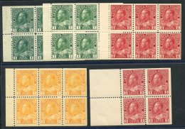 1911-22 BOOKLET PANES 1c SG.197b, 1c SG.199a, 2c SG.201a, 1922-31 1c SG.246ab, 3c SG.248aa, All UM. (5) Cat. £179 - Autres & Non Classés