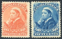 1893 20c Vermilion & 50c Blue M, SG.115/6. (2) Cat. £525 - Autres & Non Classés