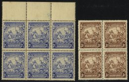 1938 3d P.13½ X 13 Top Marginal UM Block Of Six (gum Toned) Variety 'mark On Central Ornament' (on 2 Stamps), SG. - Autres & Non Classés