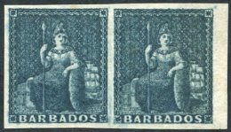 1852-55 Prepared For Use But Not Issued (no Value) Deep Lilac, Fresh M Horizontal Pair With Full O.g, SG.5b. (2) Cat. &p - Autres & Non Classés