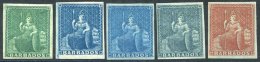 1852-55 Blued Paper Britannias  ½d Deep Green, 1d Blue, 1d Deep Blue, 2d Greyish Slate, 4d Brownish Red - All Fre - Autres & Non Classés