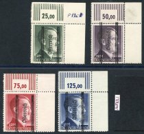 1945 Hitler 1m - 5m UM Corner Singles Ovptd 'Osterreich' Between Bars (16¼mm), 5mk With RPS Cert, SG.853/56. (4) - Autres & Non Classés