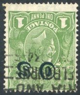 OFFICIALS 1932-33 Perf 13½ X14½ 1d Green O.S With Inverted Wmk, U With Part Slogan Cancellation & Cent - Autres & Non Classés