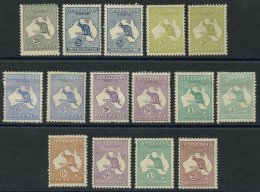 1915-27 Set To 1s (6 Vals) + Extra Shades Of Each Except 2d, SG.35/40, 1929-30 6d To 2s (4 Vals) M, SG.107/110 - All M O - Autres & Non Classés