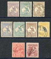 1913 1d KGV & 6d Kookaburra VFU, SG.17 & 19, 1915 (15th Jan - Aug) 9d, 1s & 2s VFU, SG.10/12, 1915-27 6d, 1s - Autres & Non Classés