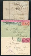 POSTAL HISTORY Collection On Leaves Incl. 1843 Ship Letter Sydney El To London, 1855 EL With Australia/Packet H/stamp To - Autres & Non Classés