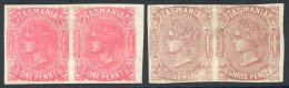 1880-91 3d Red-brown, Unused Imperf Pair & 1d Pink, Part O.g Imperf Pair, SG.161a & 164a. Cat. £825 - Sonstige & Ohne Zuordnung