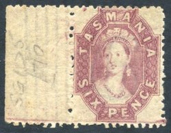 1871-91 6d Dull Reddish Lilac, Wmk Double Lined Numeral, Fine Marginal M, SG.139. (1) Cat. £180 - Sonstige & Ohne Zuordnung