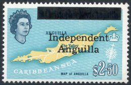 1967 Independent/Anguilla Opt On $2.50 Map UM, SG.15. RARE. (1) Cat. £3250 - Autres & Non Classés