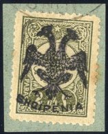 1913 2pa Olive Green, VFU On A Small Piece, Small Tone At Right, Mi.3. (1) Cat. 500€ - Autres & Non Classés