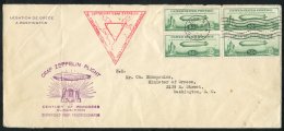 1933 9th South America Flight Century Of Progress Exposition Cover, Franked USA 50c Zeppelin (4) - Two Pairs (SG.A732), - Sonstige & Ohne Zuordnung