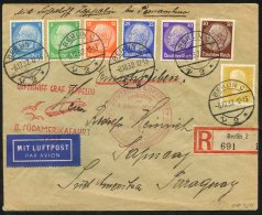 1932 8th South America Flight - Registered Envelope To Paraguay, Franked Hindenburg To 50pfg (60) + 80pfg Defin Cancelle - Autres & Non Classés