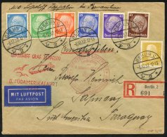 1932 8th South America Flight - Registered Envelope To Paraguay, Franked Hindenburg To 50pfg (60) + 80pfg Defin Cancelle - Sonstige & Ohne Zuordnung