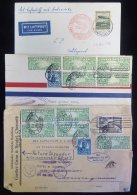 1928-63 Three Covers To Germany, Two By LZ127, Multi Franked With US Airs, One Bears German 4m Zeppelin (SG.445) Corner - Sonstige & Ohne Zuordnung