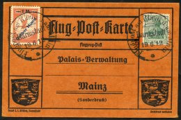 1912 Gelber Hund Rhein U Main Flight Card, Bearing 1m Semi-official Stamp. - Autres & Non Classés