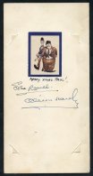 STAN LAUREL & OLIVER HARDY Signatures In Full, Dedicated 'Merry Christmas Paul' With Their Cartoon Sticker, Obtained - Autres & Non Classés
