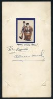 STAN LAUREL & OLIVER HARDY Signatures In Full, Dedicated 'Merry Christmas Paul' With Their Cartoon Sticker, Obtained - Sonstige & Ohne Zuordnung